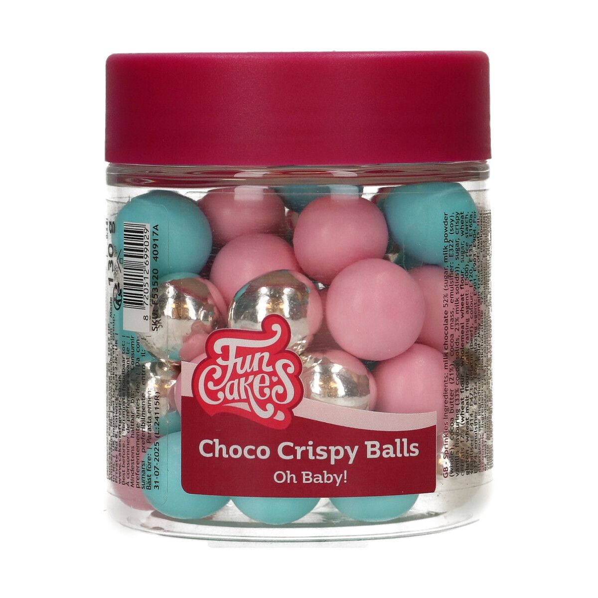 Funcakes Crispy Chokoladekugler Baby, 130g - Funcakes Baby  - 8720512699029