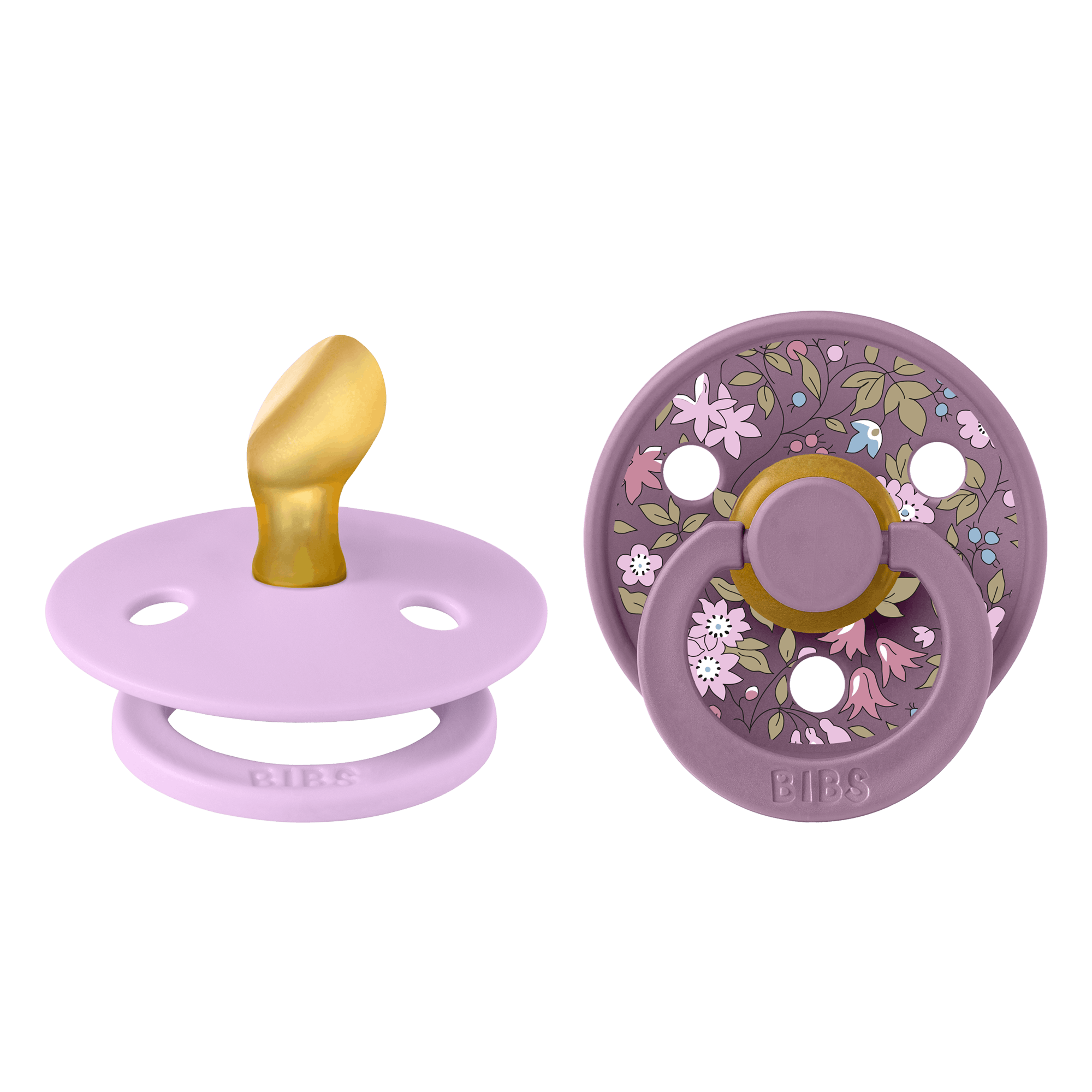 Bibs Liberty Pacifier Colour 2 Pack Chamomile Lawn Latex Size 1 Anatomical Violet Sky Mix 2 Stk - Bibs Baby  - 5713795255610
