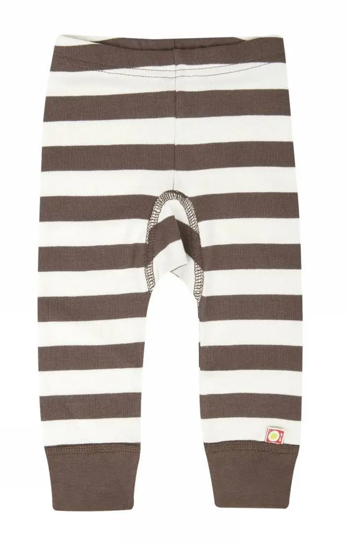 Brun/hvid Strib Baby Leggings Brun Hvid Strib - Katvig Baby  - 5705492979524