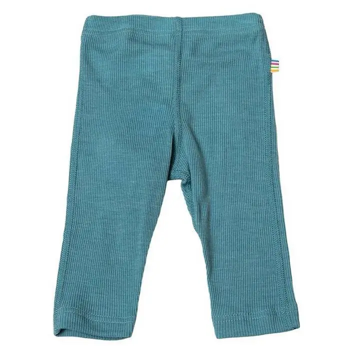 Blå Leggings Til Baby Uld Silke Med Ribform - Joha Baby  - 5705492157519
