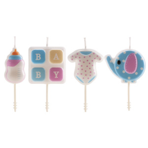 Dekora Fødselsdagslys æt Baby, 4 Stk. - Baby  - 8435599743007