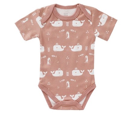 Fresk Body Med Korte ærmer Hval Rosa - Fresk Baby  - 8718754233880