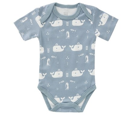 Fresk Body Med Korte ærmer Hval Blå - Fresk Baby  - 8718754235532