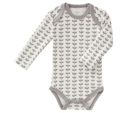 Fresk Body Med Lange ærmer Leaves Grå - Fresk Baby  - 8718754234870
