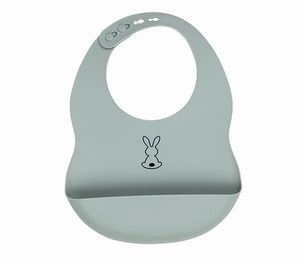 Grøn Nattou Silikone Bib Hagesmæk Dusty Green - Nattou Baby  - 5414673877081