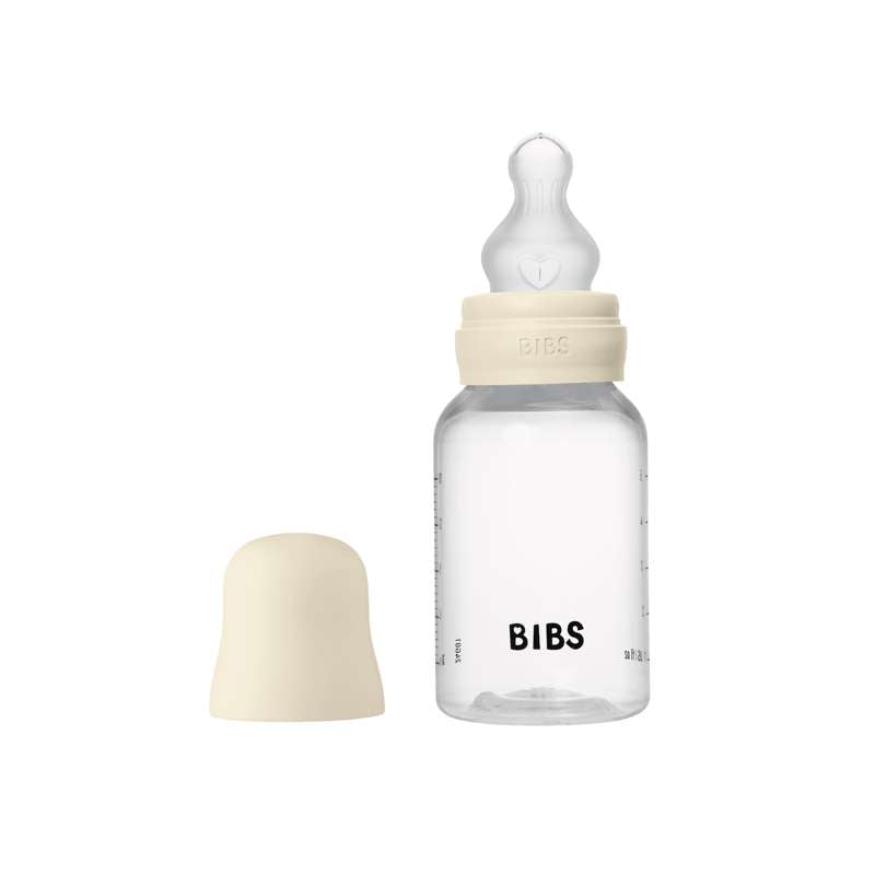 Bibs Bottle Sutteflaskesæt Plastik Silikone Slow Flow Rund 150 Ivory - Bibs Baby  - 5713795265442