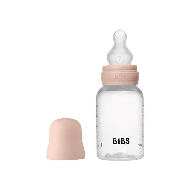 Bibs Bottle Sutteflaskesæt Plastik Silikone Slow Flow Rund 150 Blush - Bibs Baby  - 5713795265435