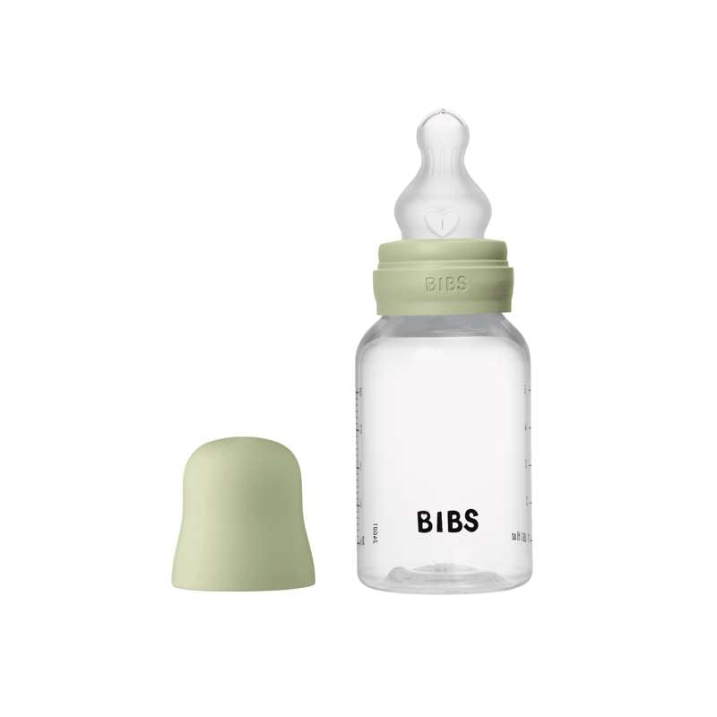 Bibs Bottle Sutteflaskesæt Plastik Silikone Slow Flow Rund 150 Sage - Bibs Baby  - 5713795265459
