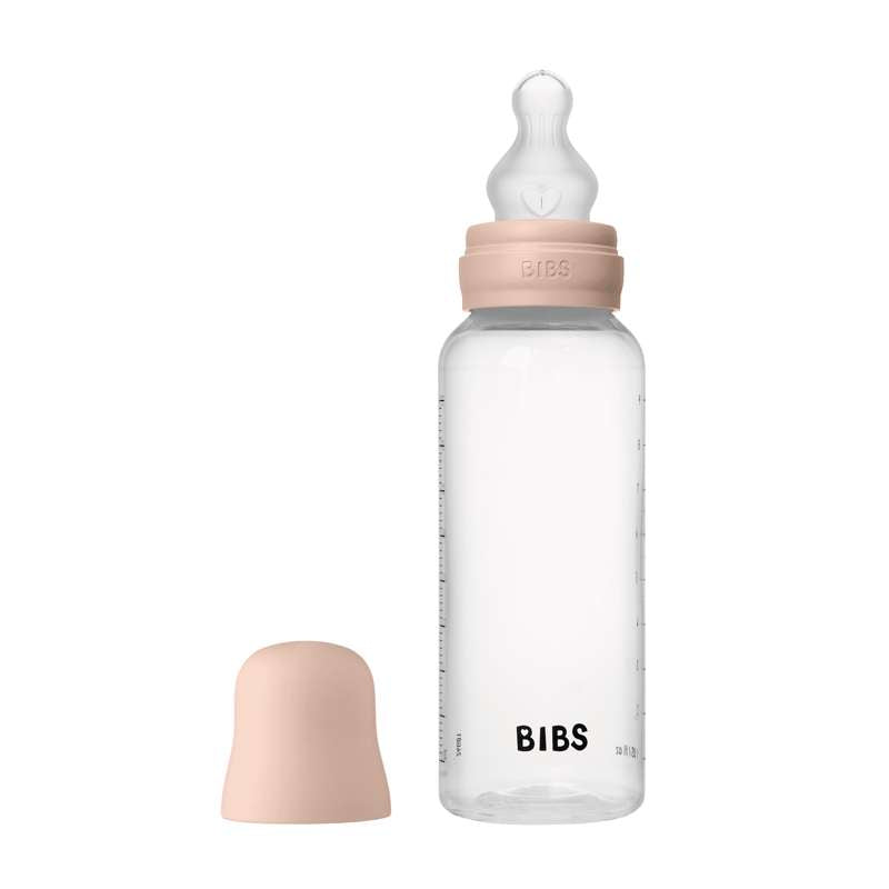 Bibs Bottle Sutteflaskesæt Plastik Silikone Medium Flow Rund 270 Blush - Bibs Baby  - 5713795265473