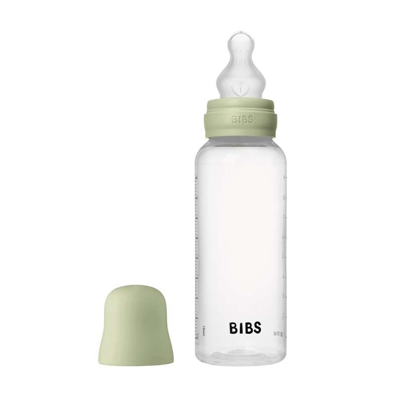 Bibs Bottle Sutteflaskesæt Plastik Silikone Medium Flow Rund 270 Sage - Bibs Baby  - 5713795265497