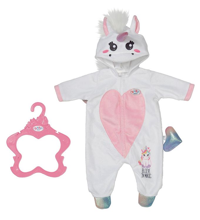 Hvid Baby Born Dukketøj Enhjørningeheldragt - Baby Born Baby  - 4001167832936