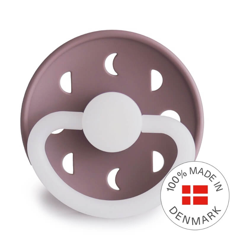 Twilight Mauve Frigg Moon Phase Round Silicone Pacifier Size 2 Night - Frigg Baby  - 5715239014067