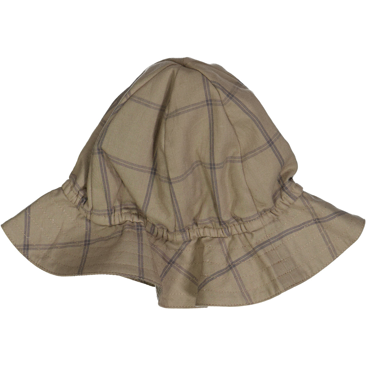 Baby Sommerhat, Check Cashew, Sli Green Cotton - Müsli Baby