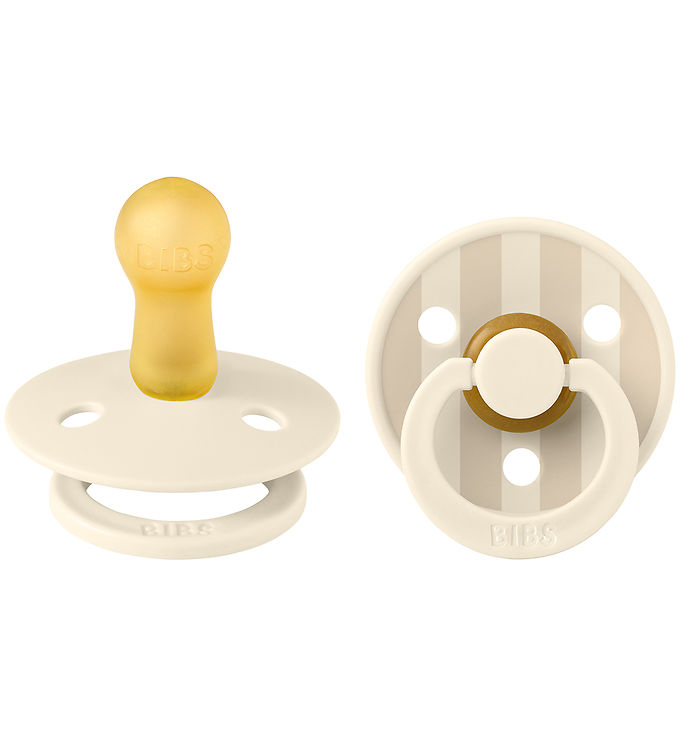 Beige/Hvid Bibs Colour Sutter 2 Pak 2 Rund Ivoryvanilla - Bibs Baby  - 5713795259571