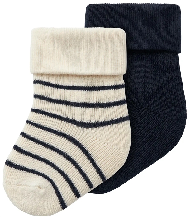 Name Strømper Terry Frotte Summer Sand Dark Sapphire 2 Pak - Name It Baby  - 5715607294633