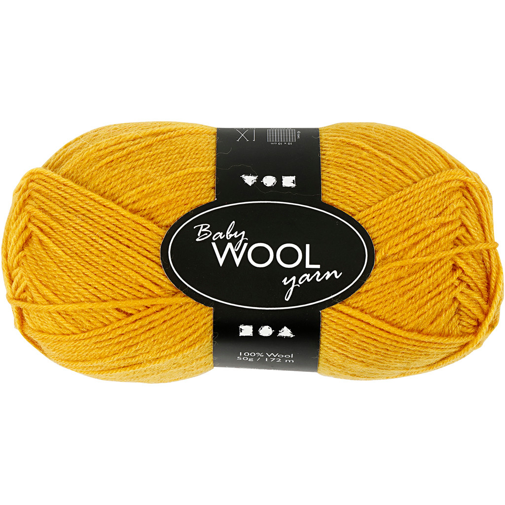 Babygarn : 172 Mørk Gul 50g - Baby  - 5707167485699