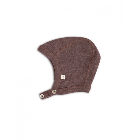 Baby Hjelm Med Trykknapper 100 Økologisk Merino Uld Tyk Kvalitet Lag Stof - Byhappyme Baby  - 5715701004398