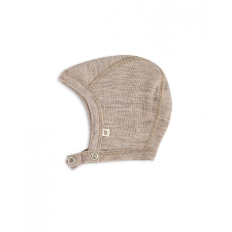 Baby Hjelm Med Trykknapper 100 Økologisk Merino Uld Tynd Kvalitet Lag Stof - Byhappyme Baby  - 5715701004046