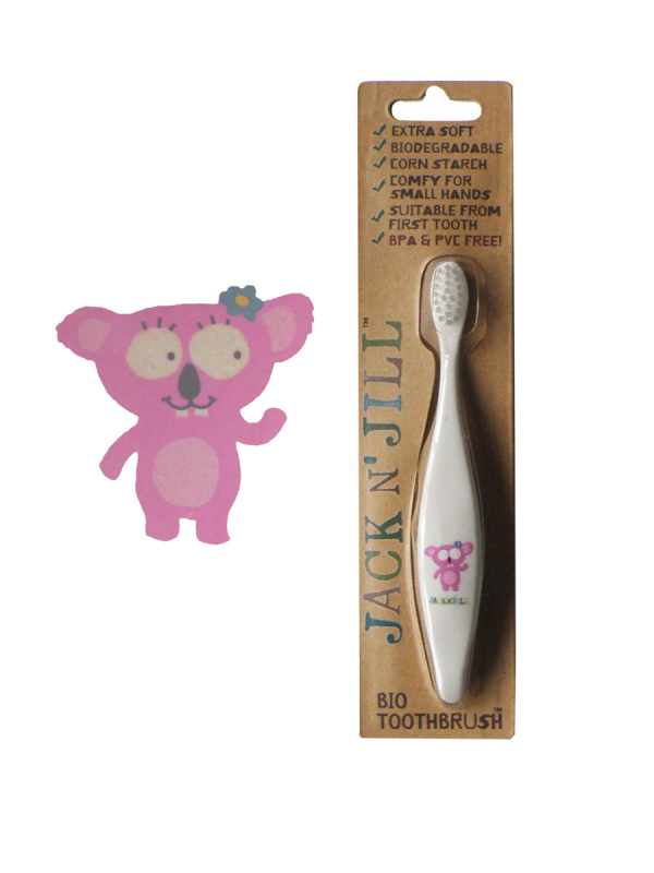 Babyblå Jack Jill, Øko Børnetandbørste Koala - Jack N Jill Baby  - 9312657131053