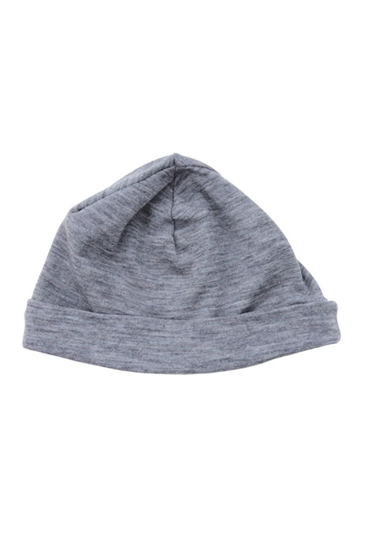 Gråmeleret Baby Beanie Uldhue - Nui Organics Baby  - 9420054915203