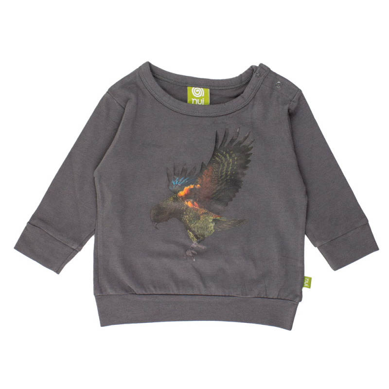 Gråbrun Jersey Bluse - Nui Organics Baby  - 9421030251605