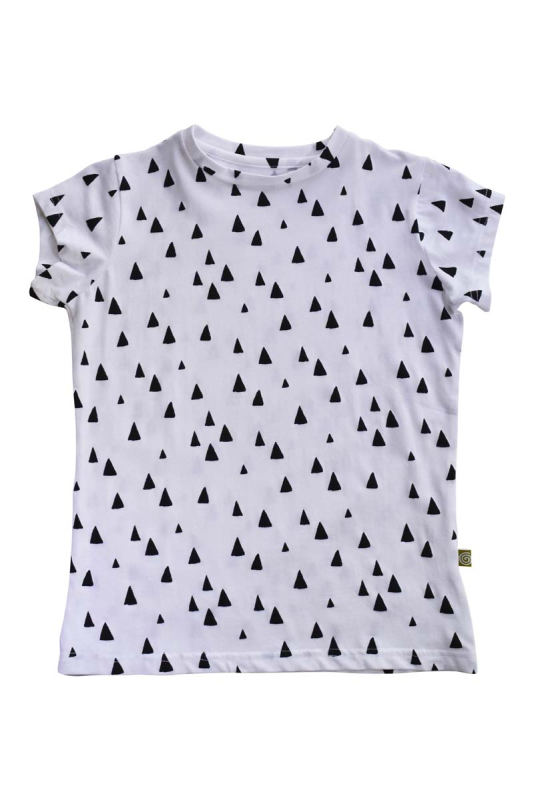 Mønstret Shirt Med Lille ærme Hvid Med Print - Nui Organics Baby  - 9420054919515