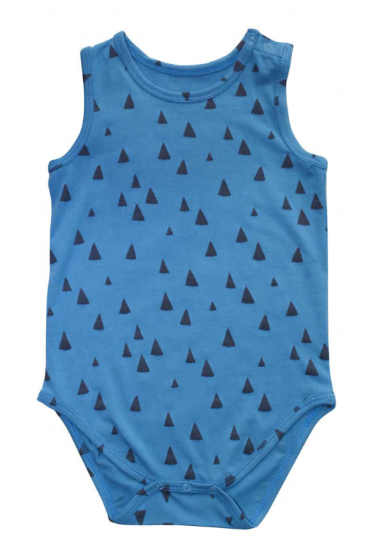 Blå Body Uden ærmer Med Sejlprint - Nui Organics Baby  - 9420054920306