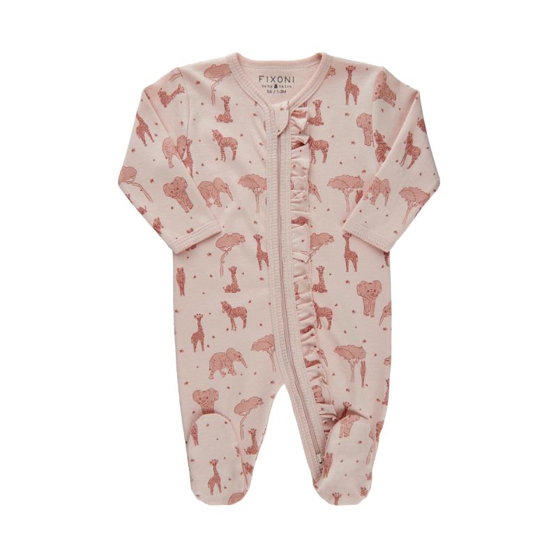 Baby Blue Fixoni Nightsuit Natdragt Soft Rose 68 - Fixoni Baby  - 5714625368821