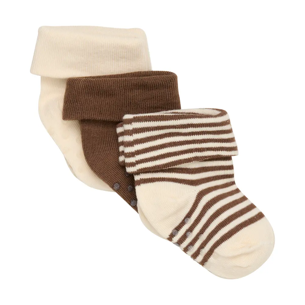 Beige Baby Rib Strømper Pinecone - Bekids Baby  - 5714625965617