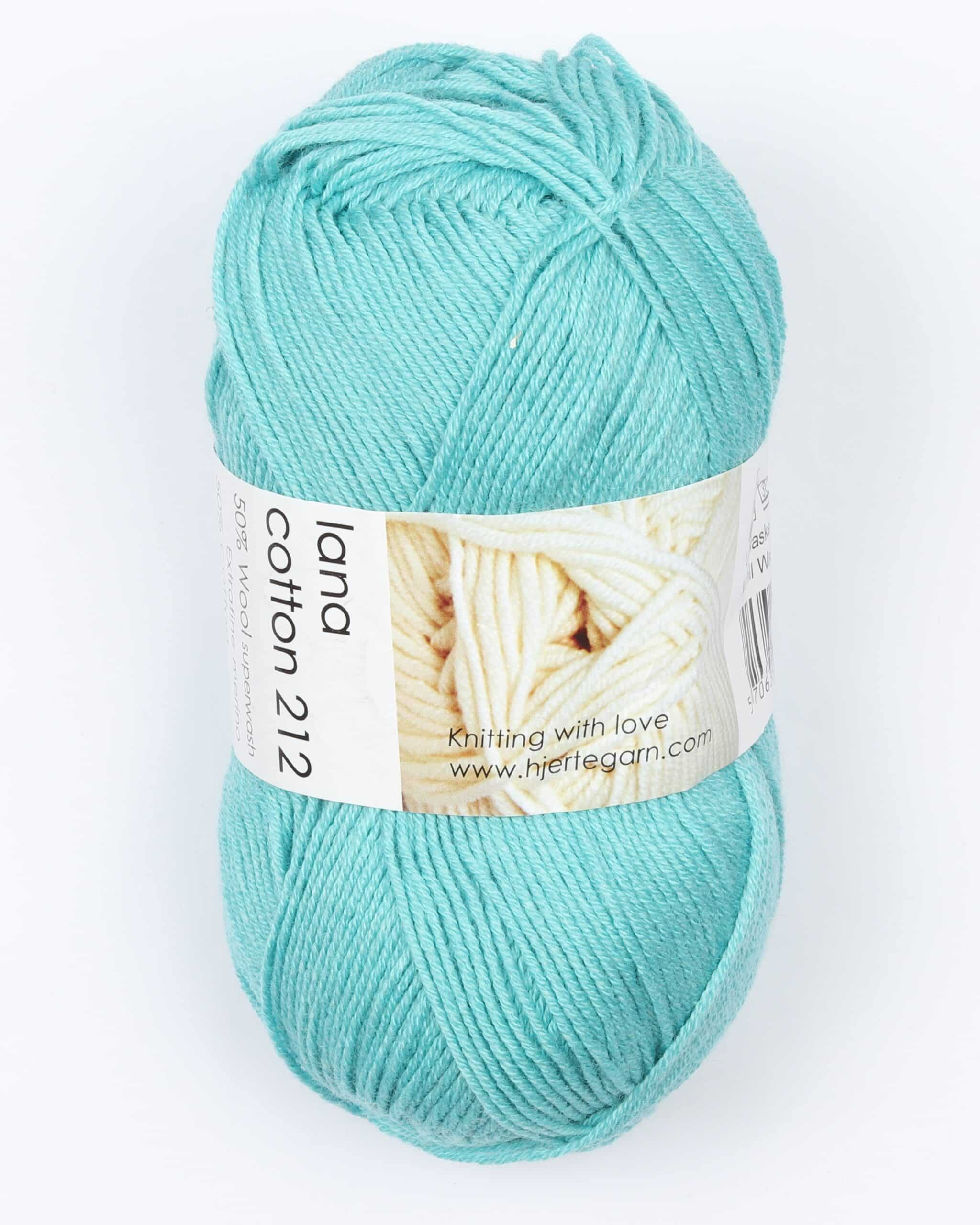 Lana Cotton 212 Fra Hjertegarn Mange Farver 6029 Turkis Bomuld Merinould - Hjertegarn Baby