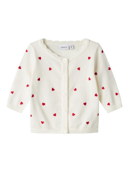 Beige Tæller Fo Name Baby Strik Cardigan Fisilly Cloud Dancer - Name It Baby  - 5715673164427