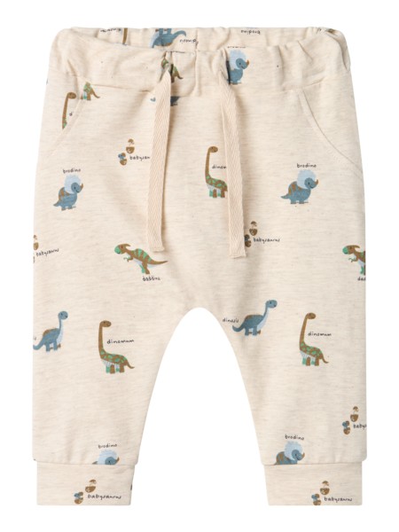 Beige Tæller Fo Name Baby Bukser Dinos Peyote Melange - Name It Baby  - 5715673055305