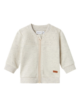 Beige Name Baby Sweat Cardigan Donaldo Peyote Melange - Name It Baby  - 5715714729585