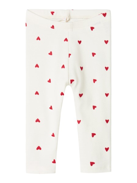 Beige Tæller Fo Name Baby Leggings Dheart Cloud Dancer - Name It Baby  - 5715718266475