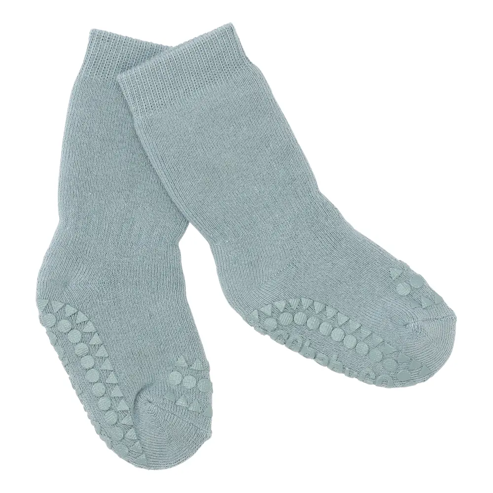 Turkis Skridsikre Strømper Terry Bomuld Dusty Blue - Gobabygo Baby  - 5712644659142
