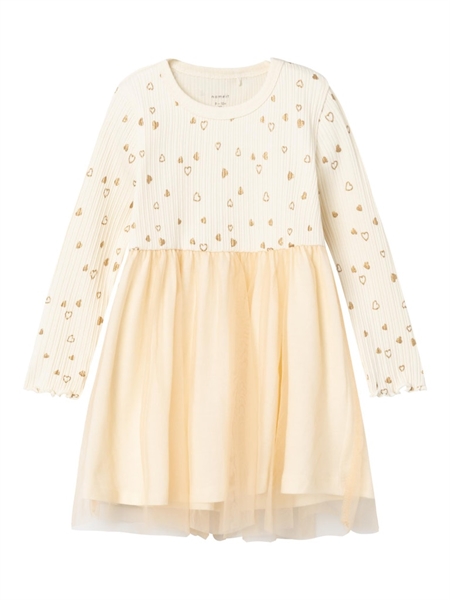 Beige Guld Name Glimmer Baby Kjole Royane Buttercream - Name It Baby  - 5715506615058