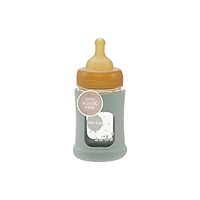 Hevea Baby Glas Sutteflaske Wide Neck 150ml Powder Seafoam Blue - Hevea Baby  - 5710087451019