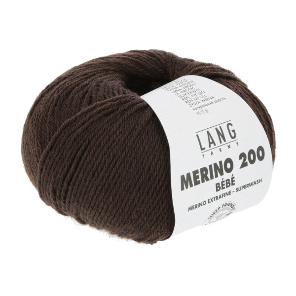 Dark Brown - 36 Lang Yarns Merino 200 Bebe Dark Brown 368 - Lang Yarns Baby  - 71.0368