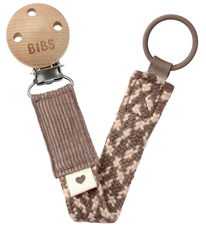 Beige/Brun Bibs Suttekæde Dark Oak Vanilla - Bibs Baby  - 5713795220816