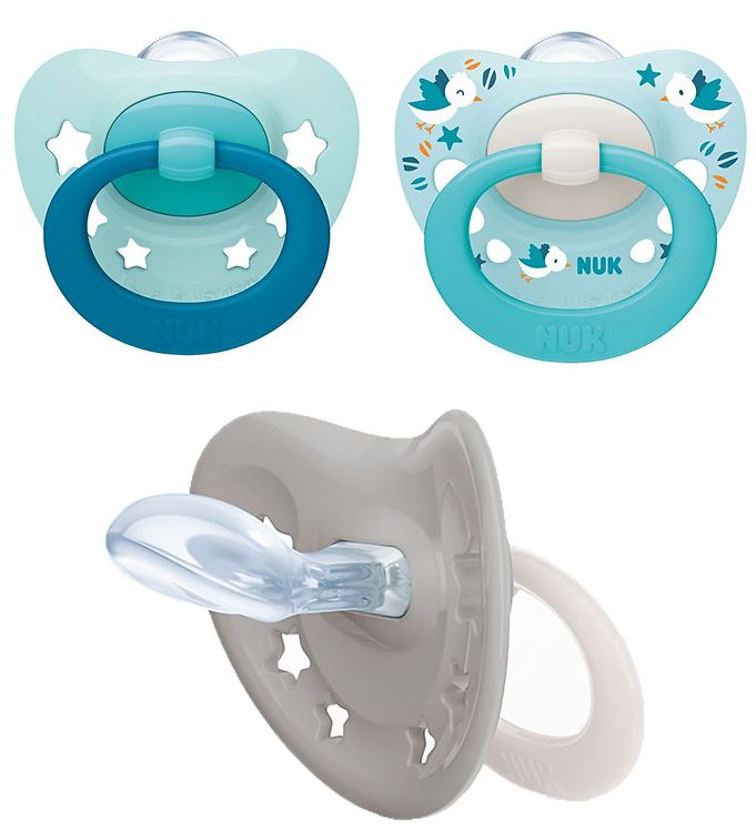 Blå Nuk Sutter Signature 2pak Light Blue Mint - Nuk Baby  - 4008600380115