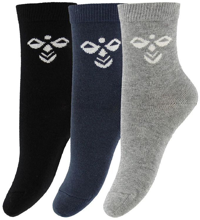 Blå/Grå/Sort Hummel Strømper Hmlsutton Pak Sort Navy Gråmeleret - Hummel Baby  - 5700496228203
