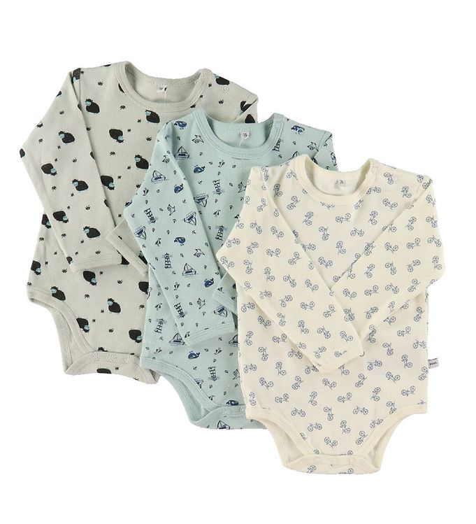 Rosa Pippi Body Stk Assorteret Mønstret - Pippi Baby Baby  - 5704617401315