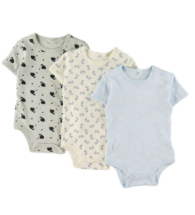 Rosa Pippi Body Stk Assorteret Lys Mønster - Pippi Baby Baby  - 5704617400608