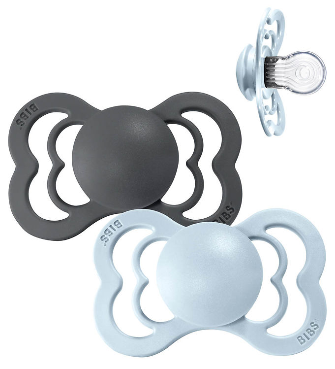 Blå/Grå Bibs Supreme Sutter Str Pak Symmetrisk Iron Baby - Bibs Baby  - 5713795199143