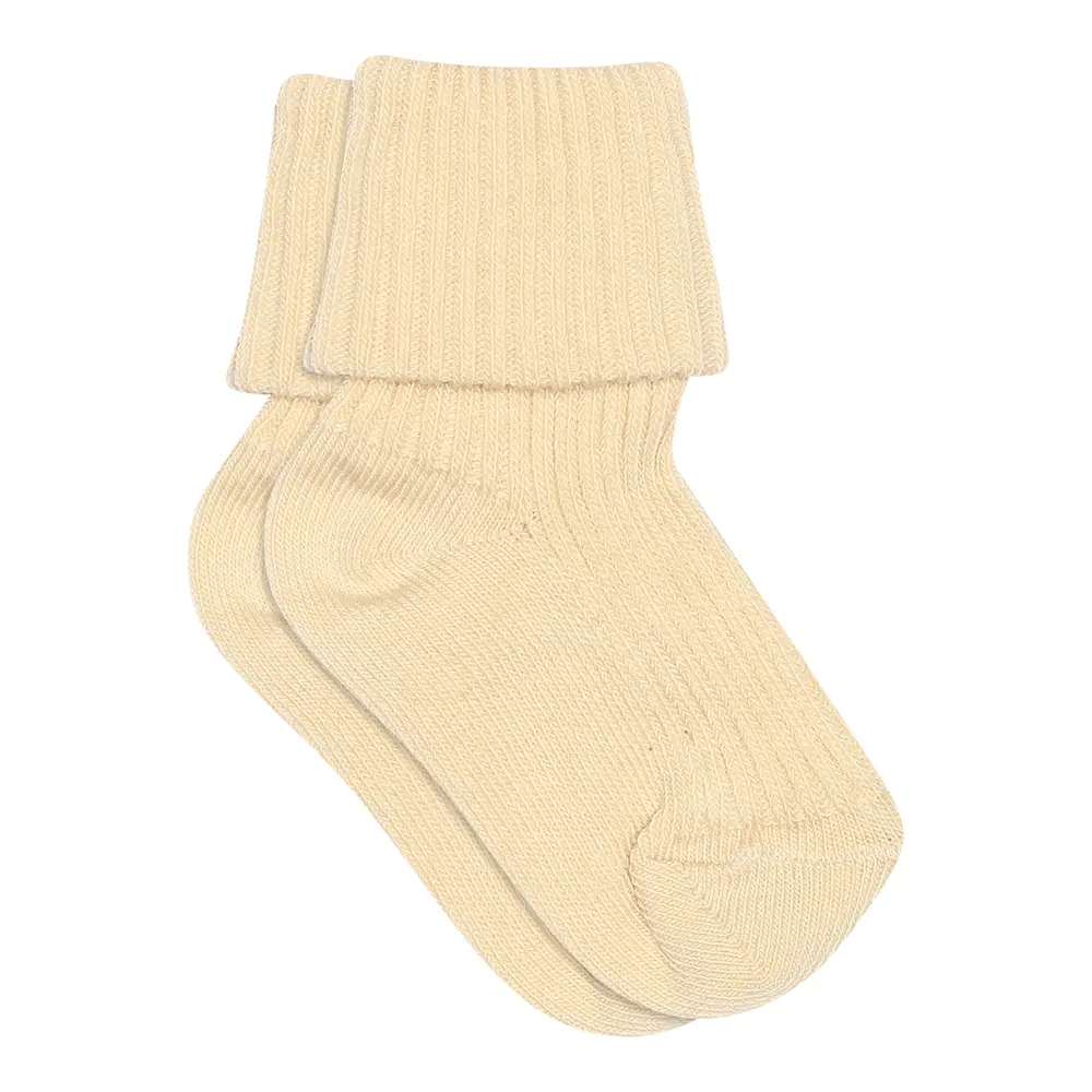 Beige Baby Rib Ankelstrømpe 4109 - Mp Denmark Baby  - 5712644734528
