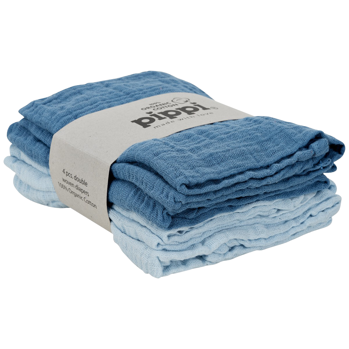 Baby Blue Pippi Baby Stofble økologisk Bomuld Onesize - Pippi Baby