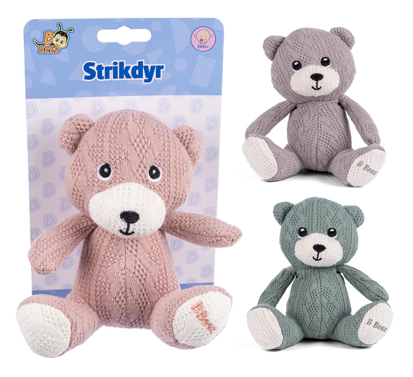 Beez Knitted Bamse Aktivitets Legetøj Legekammeraten - Baby  - 5701719553119