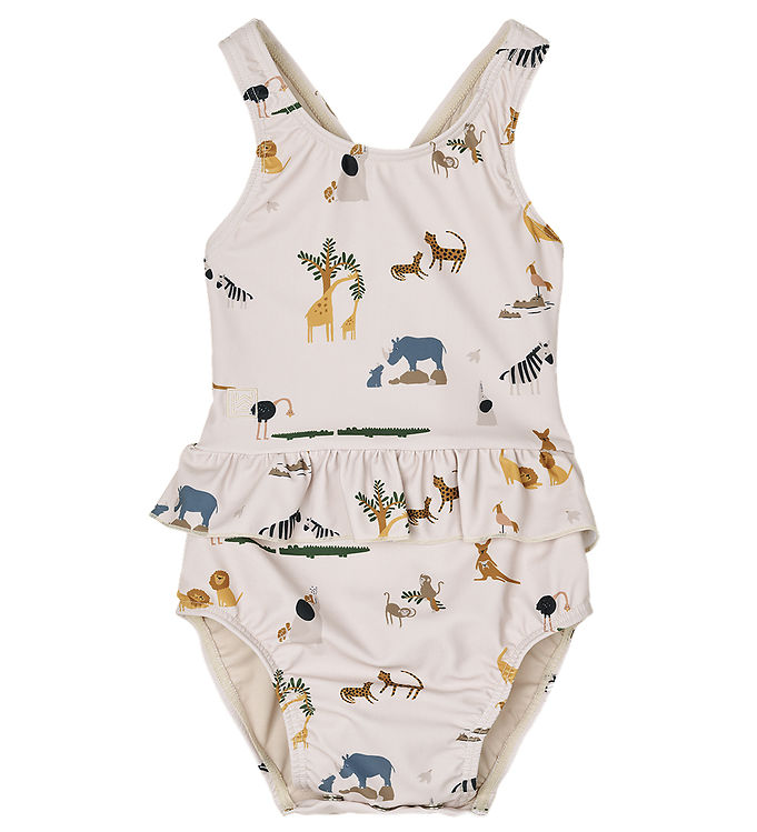 Beige/Multifarv Liewood Badedragt Amina Baby Uv40 All Together Sandy - Liewood Baby  - 5715335149779