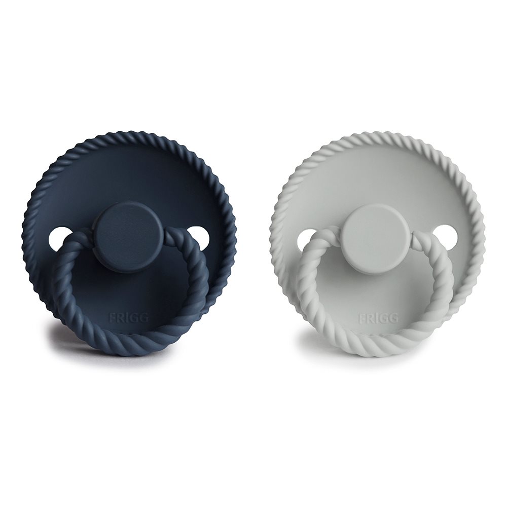 Frigg Rope Silikone Sutter Pak Str 618 Mdr Silver Gray Dark Navy - Frigg Baby  - 5715239021973