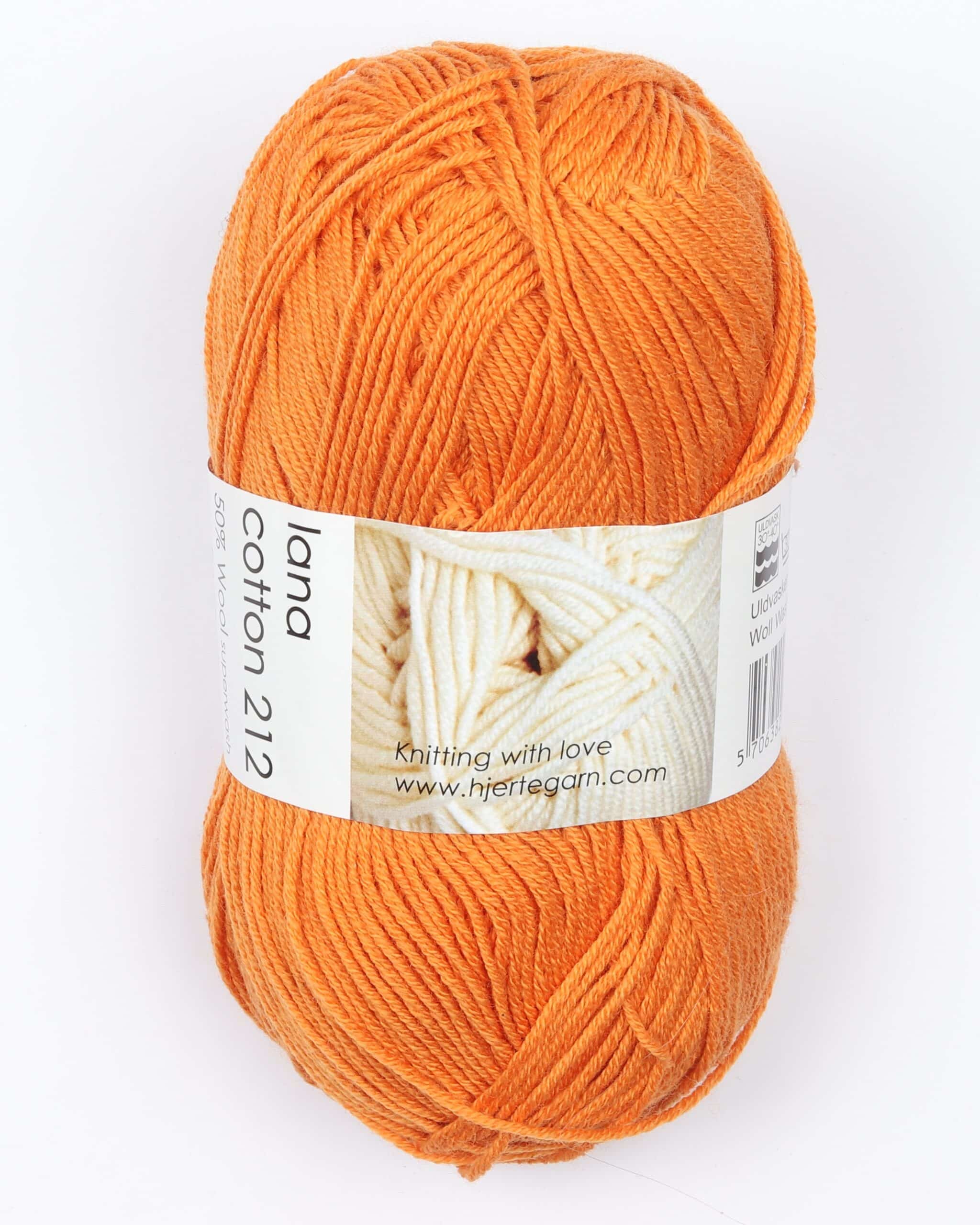Lana Cotton 212 Fra Hjertegarn Mange Farver 1346 Varm Orange Bomuld Merinould - Hjertegarn Baby